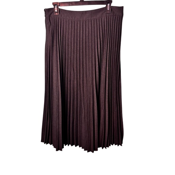 LOFT‎ Petites Pleated Midi Skirt Womens 10P Gray Career Casual Elegant - Picture 3 of 7